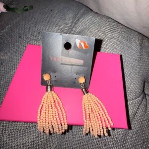 The Limited Coral Beaded Tassel Earrings